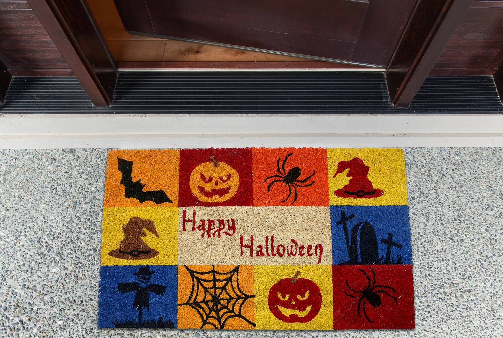 DII® Happy Halloween Vinyl Back Coir Doormat